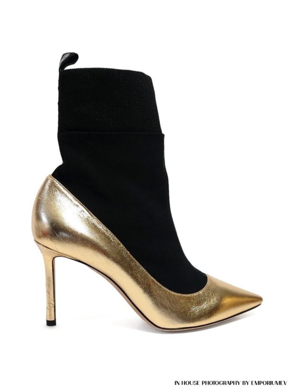 Jimmy Choo Brandon 85 Gold Metallic Nappa Leather 8 US Sock Ankle Boots